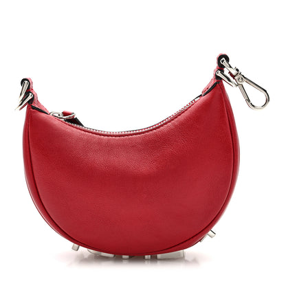 Fendi Vitello Grace Matte Nano Fendigraphy Hobo Charm Scarlet 1 of 9