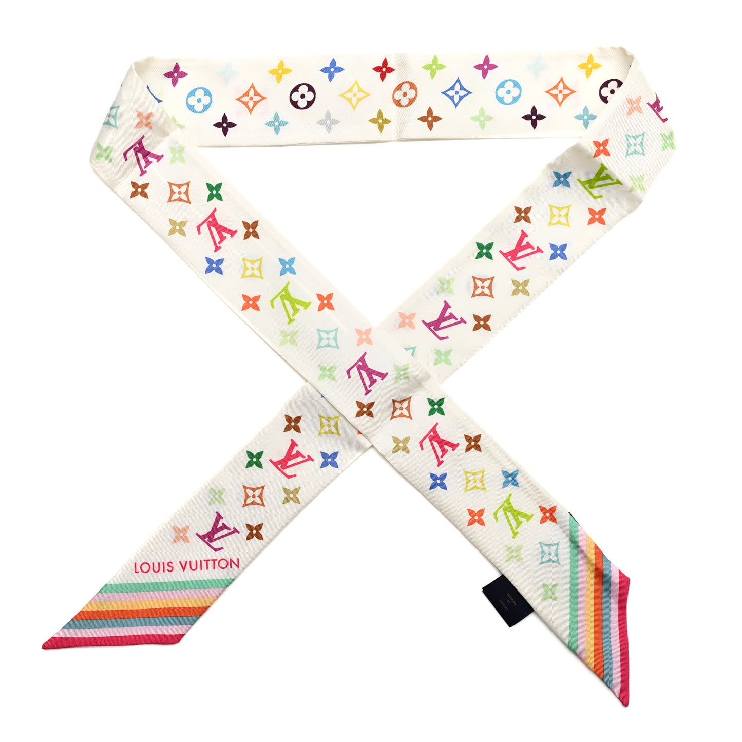 LV X TM Silk Monogram Multicolor BB Bandeau White