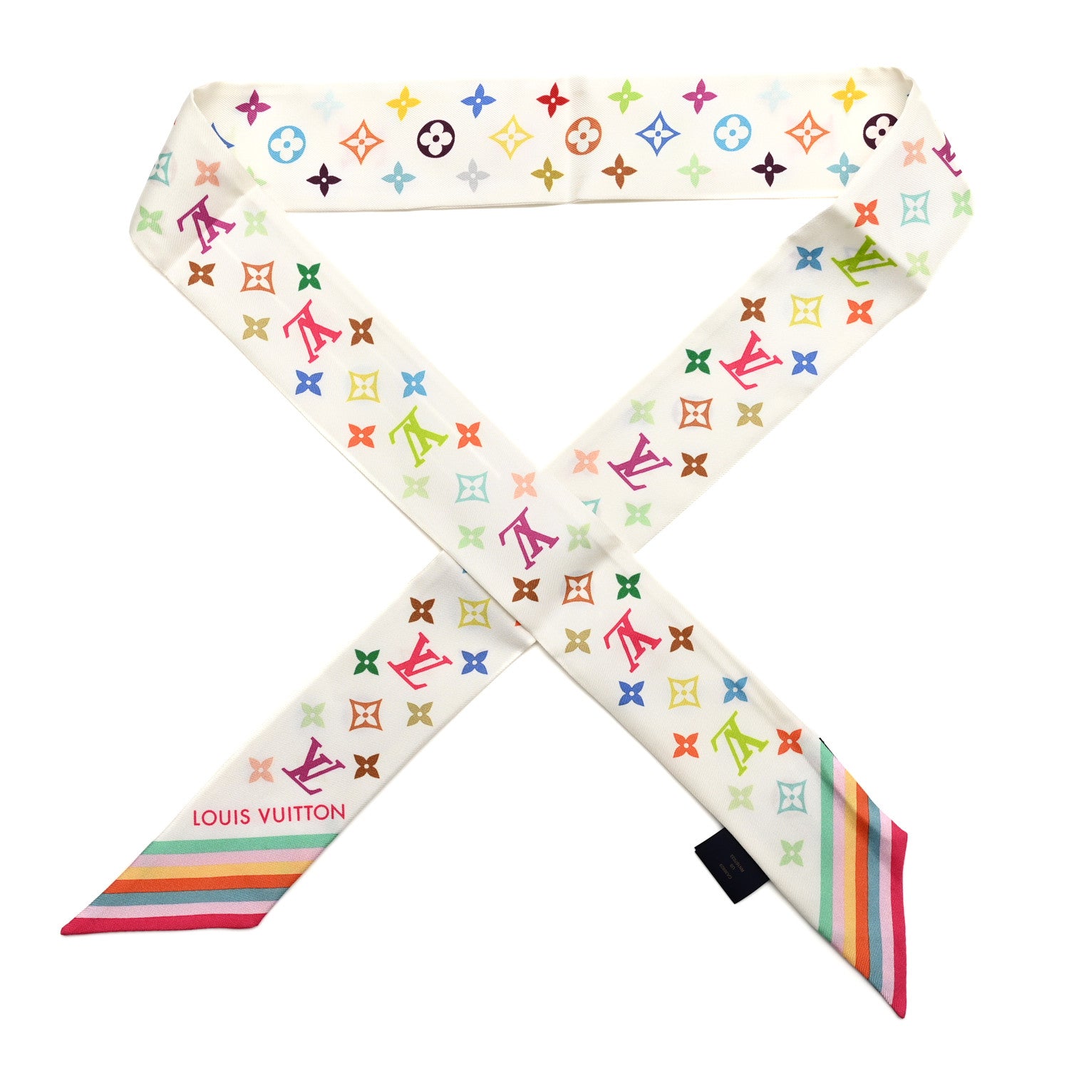 Louis Vuitton LV X TM Silk Monogram Multicolor BB Bandeau White 1 of 3