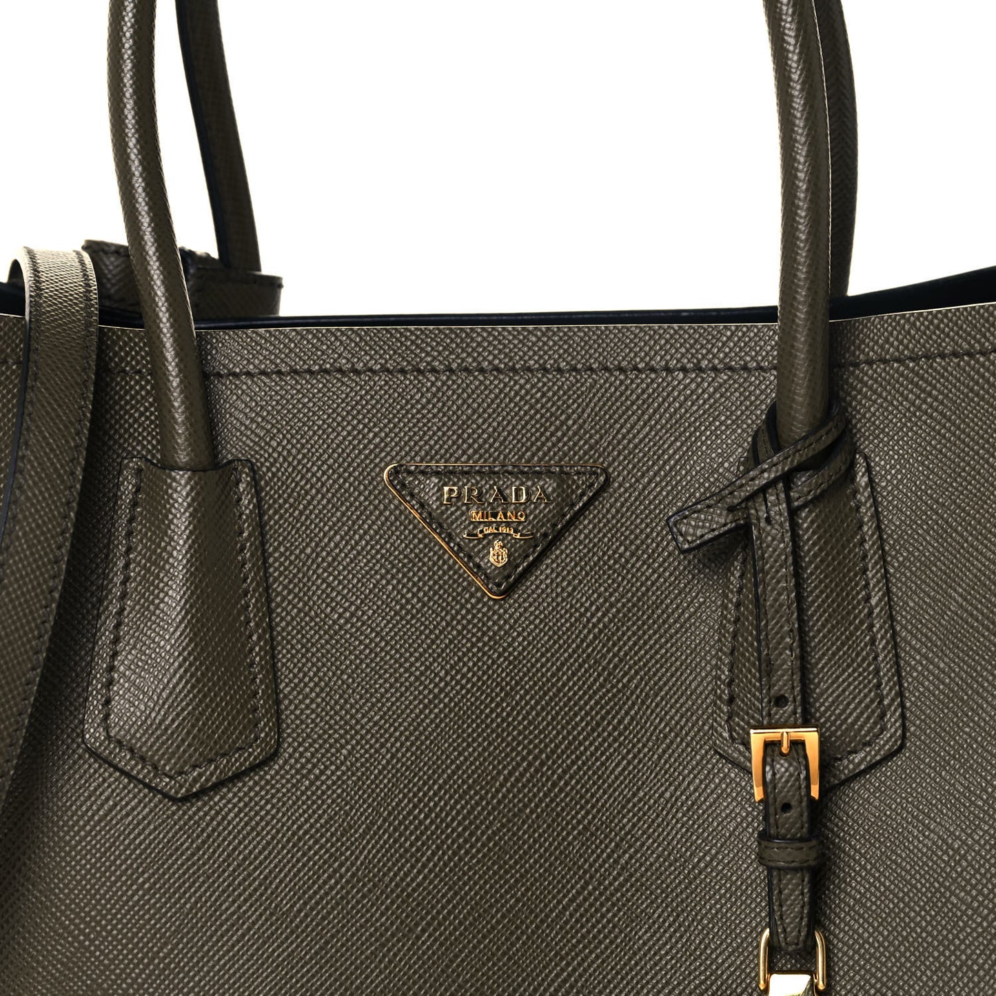 Saffiano Cuir Medium Double Bag Militare