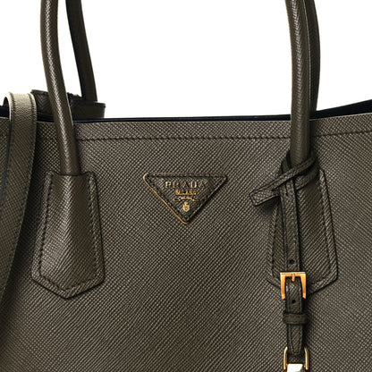 Prada Saffiano Cuir Medium Double Bag Militare 5 of 10