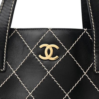 Chanel Calfskin Wild Stitch Large Tote Black 8 of 11