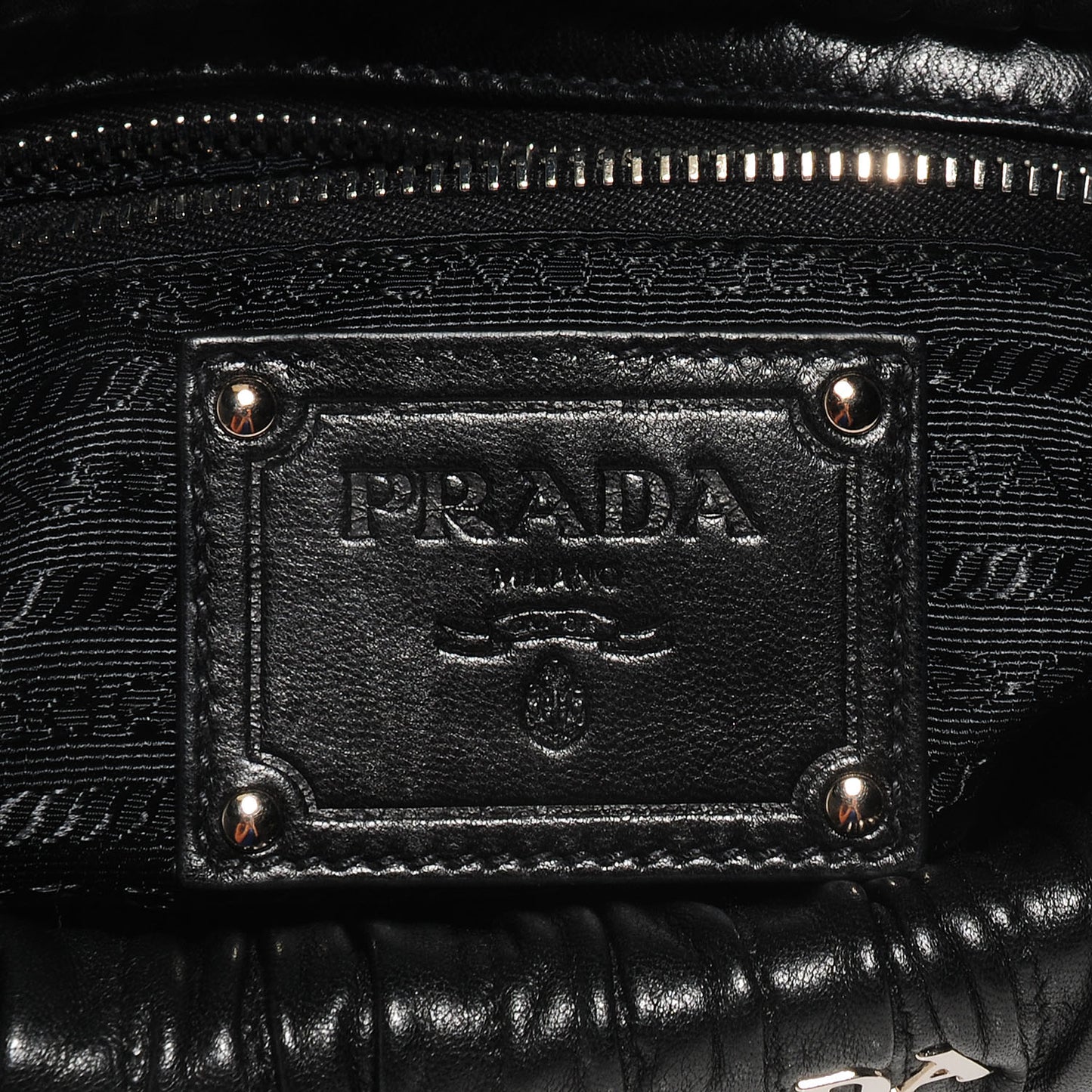 Nappa Drapes Shoulder Bag Nero Black