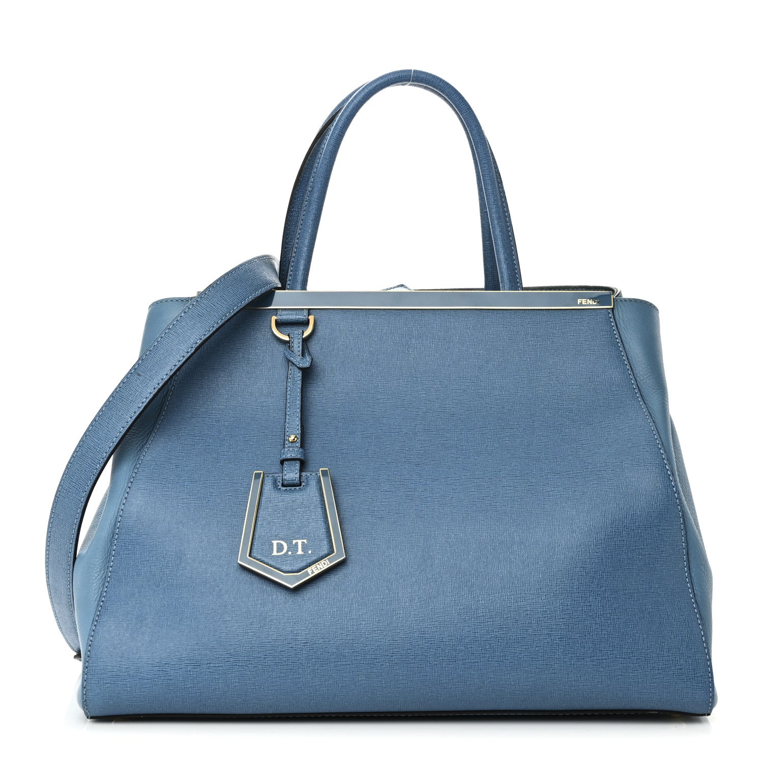 Fendi Vitello Elite Regular 2Jours Tote Blue Cobalto 1 of 11