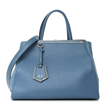 Fendi Vitello Elite Regular 2Jours Tote Blue Cobalto 1 of 11