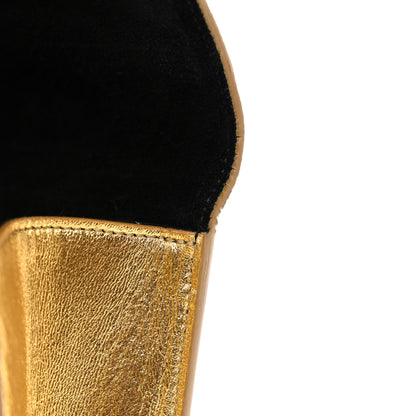 Saint Laurent Metallic Calfskin Classic Monogram Cassandre Clutch Gold 8 of 9