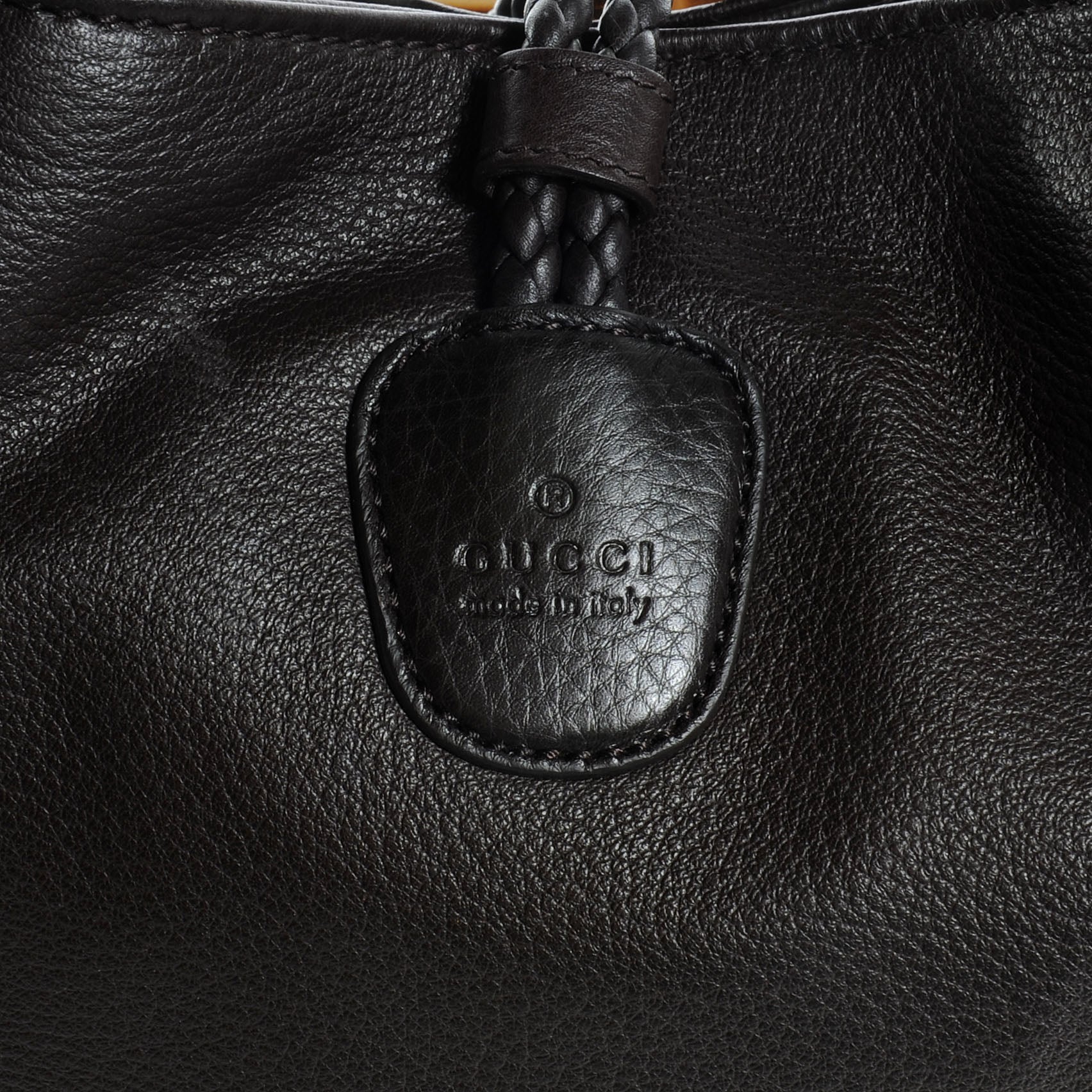Gucci Deerskin Large Hip Bamboo Shoulder Bag Dark Cocoa 5 of 8