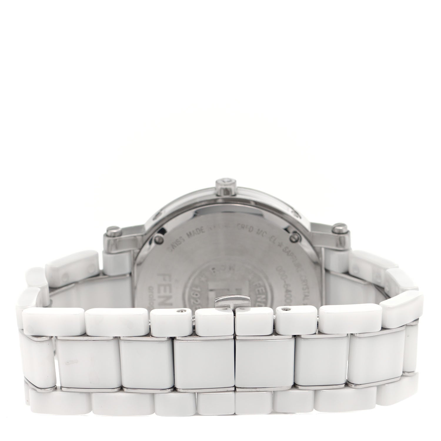 Fendi Stainless Steel Ceramic 38mm Round Quartz Watch White 3 of 5