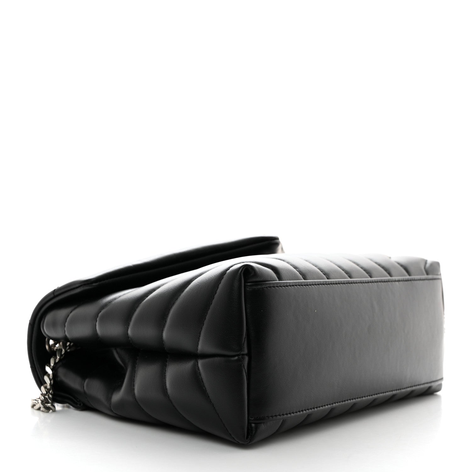 Saint Laurent Calfskin Y Quilted Monogram Small Loulou Chain Satchel Black 4 of 10