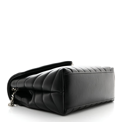 Saint Laurent Calfskin Y Quilted Monogram Small Loulou Chain Satchel Black 4 of 10
