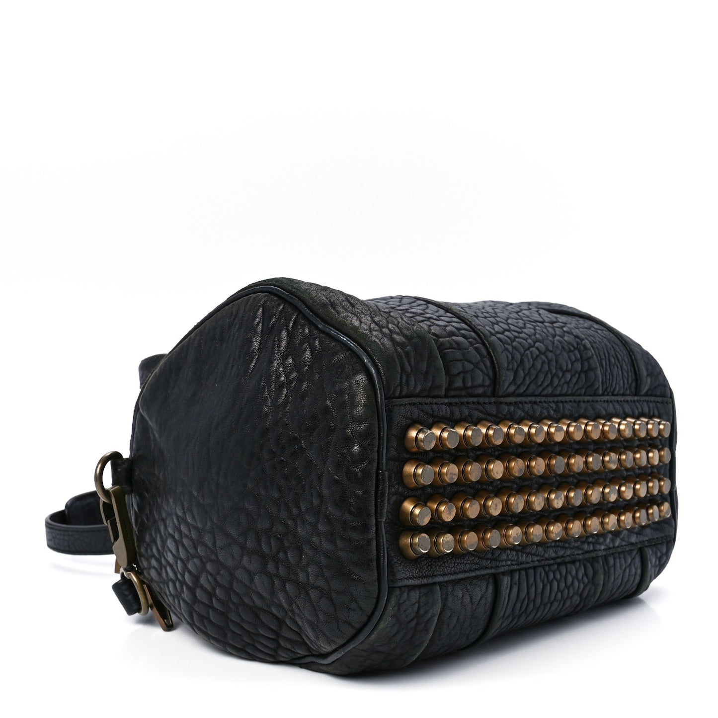 Pebbled Lambskin Rockie Black Antique Brass Hardware
