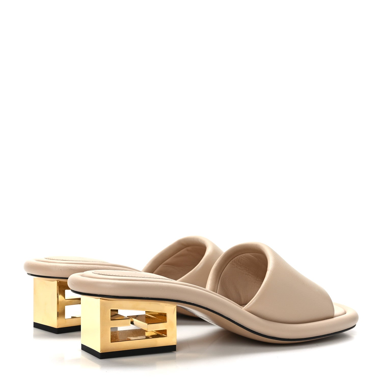 Fendi Nappa Baguette 60mm Slide Sandals 38 Buff 4 of 7