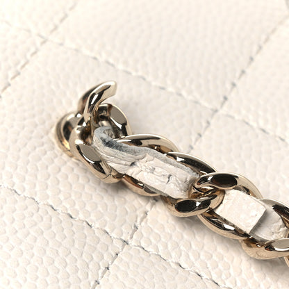 Chanel Caviar Quilted Crystal Hearts Small Vanity Case With Chain White 13 of 15