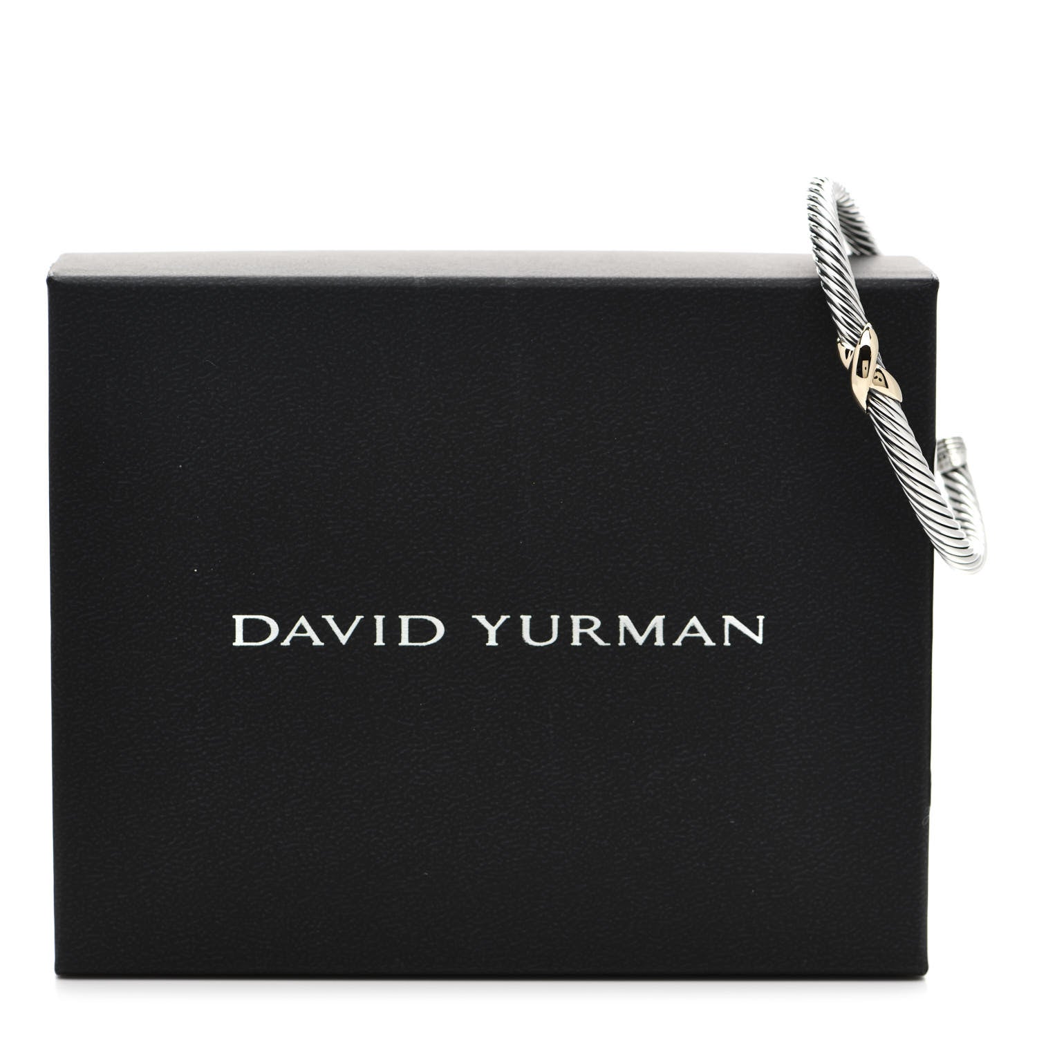 David Yurman Sterling Silver 14K Yellow Gold 5mm X Station Cable Bracelet 5 of 5