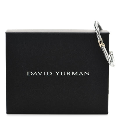 David Yurman Sterling Silver 14K Yellow Gold 5mm X Station Cable Bracelet 5 of 5