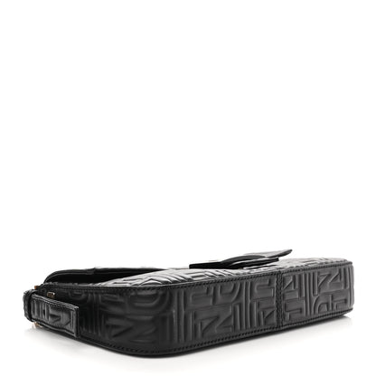 Fendi Nappa Logo Embossed Baguette Black 3 of 10