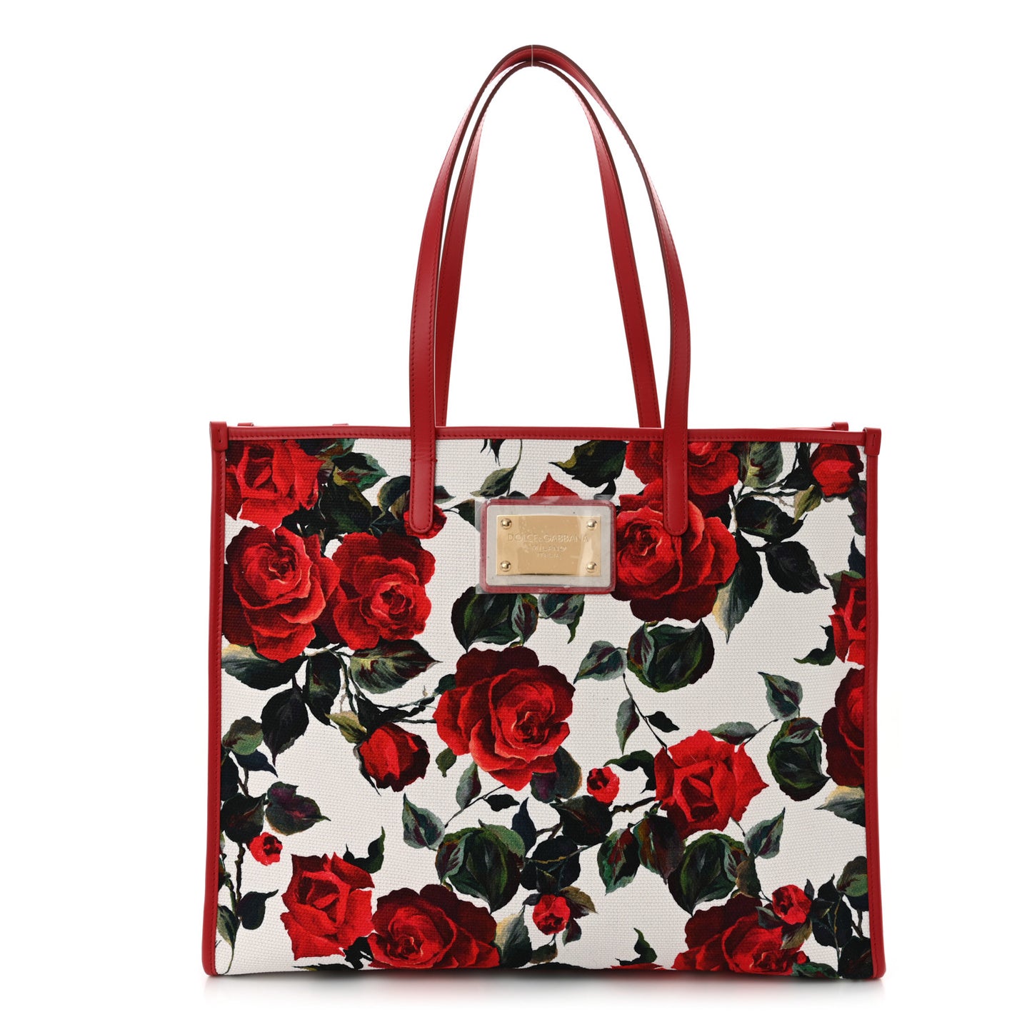 Canvas Roses Large Shopper Tote Red Multicolor