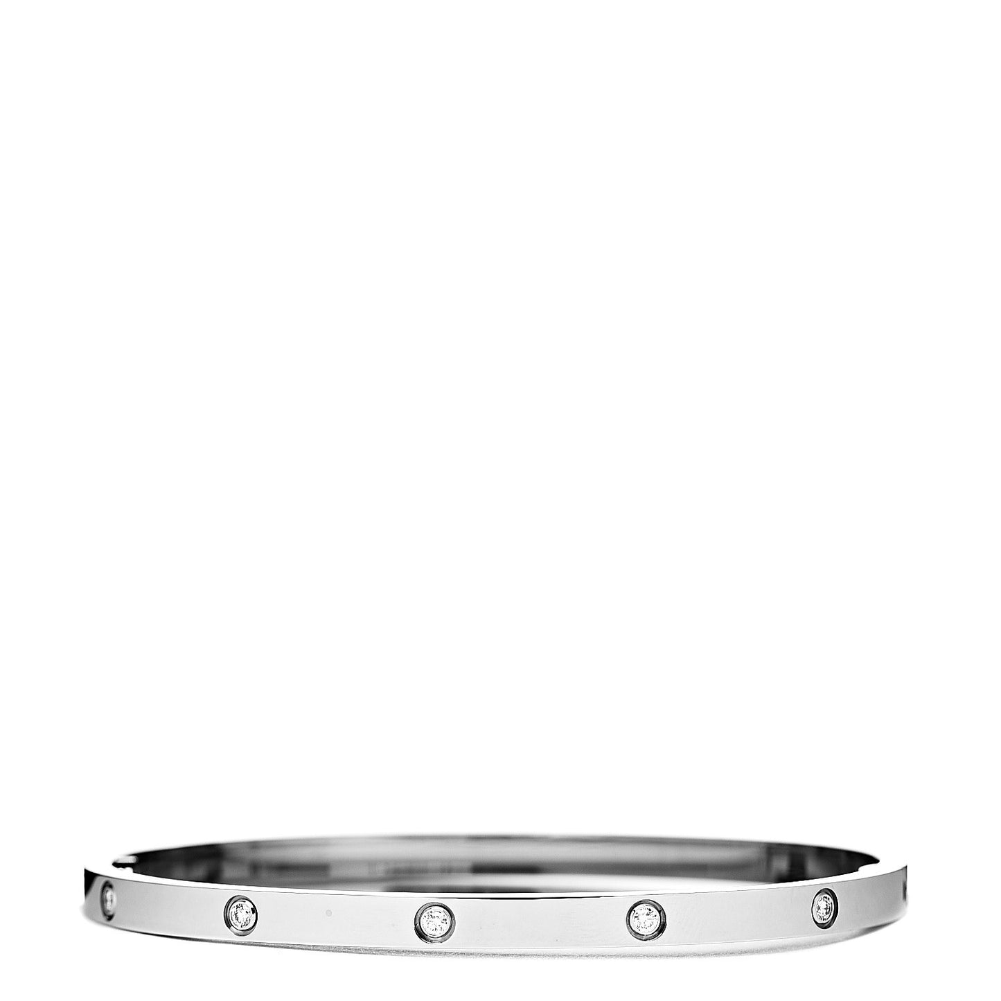 18K White Gold 10 Diamond Small LOVE Bracelet 17
