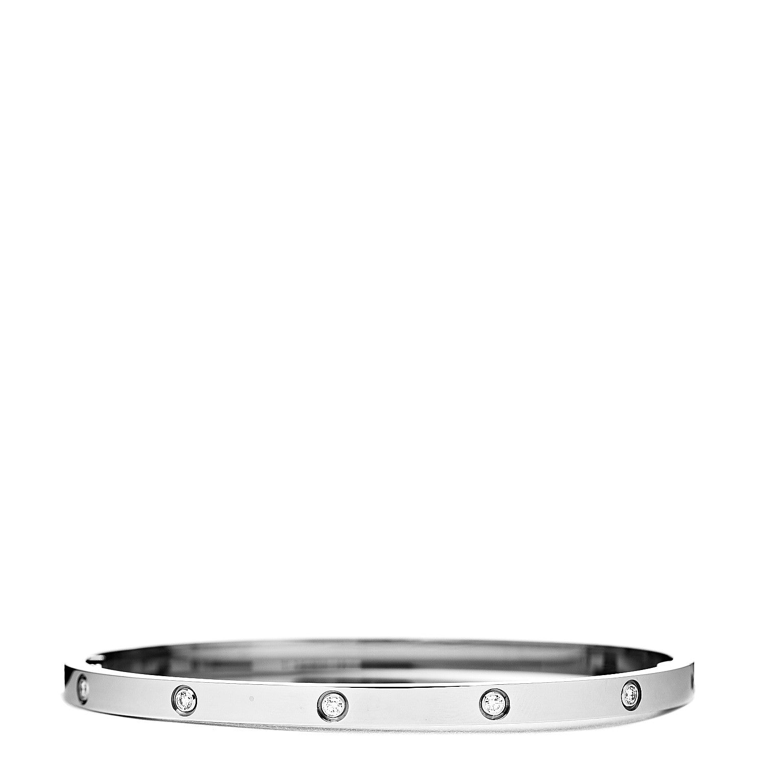 Cartier 18K White Gold 10 Diamond Small LOVE Bracelet 17 2 of 4