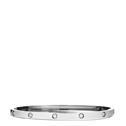 Cartier 18K White Gold 10 Diamond Small LOVE Bracelet 17 2 of 4