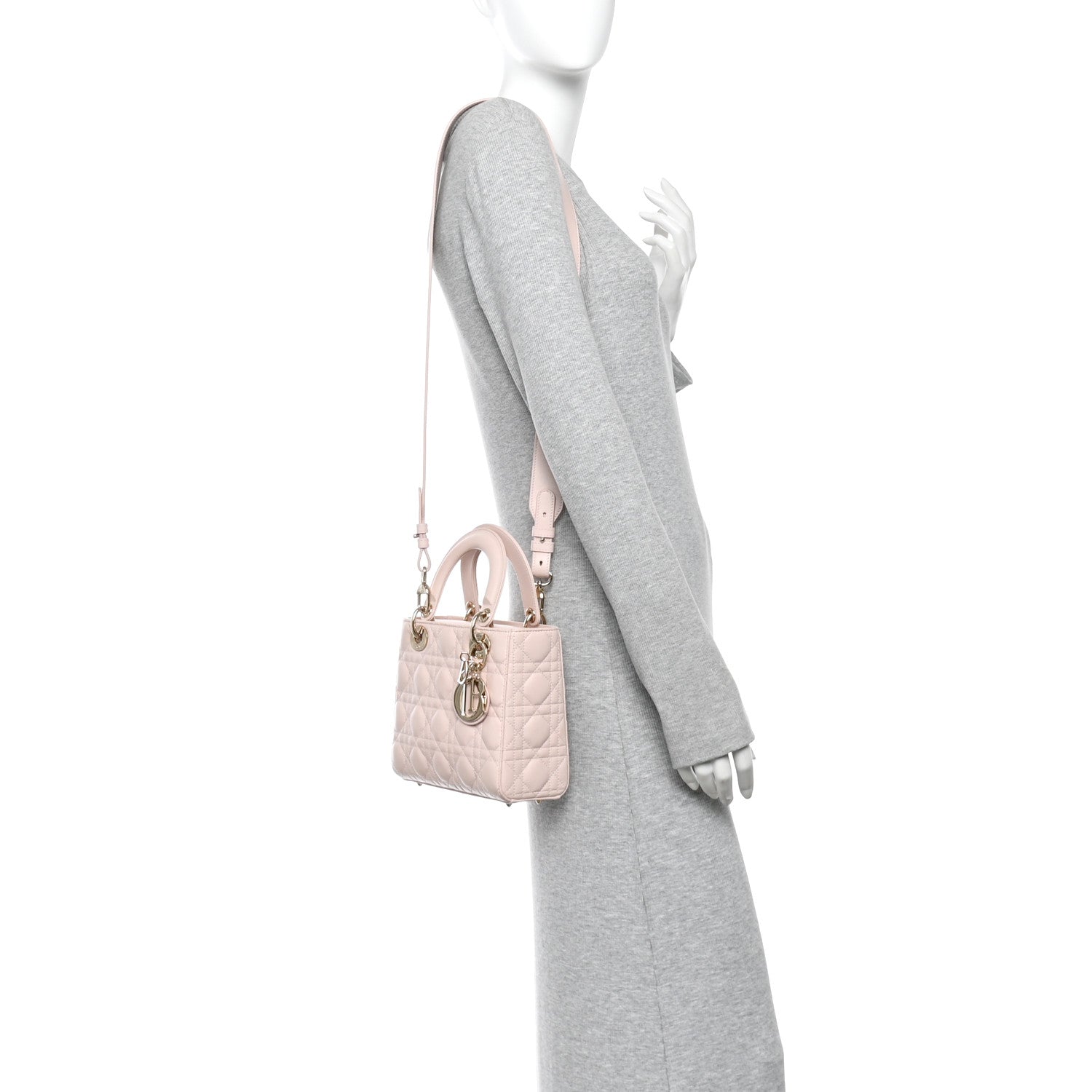 Christian Dior Lambskin Cannage Small My ABCDior Lady Dior Light Pink 2 of 9
