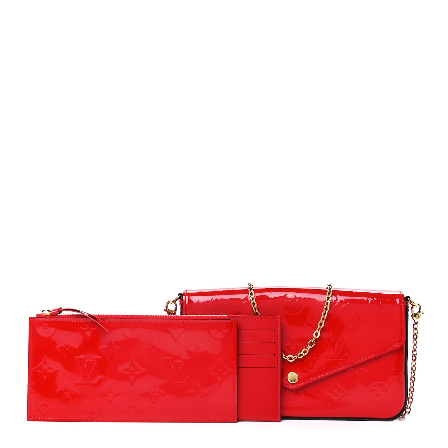 Vernis Felicie Pochette Chain Wallet Cherry