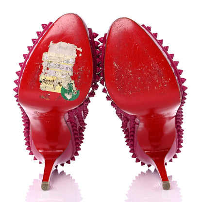Christian Louboutin Patent Yolanda Spikes 120 Pumps 37 Grenadine 5 of 8