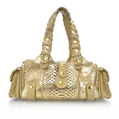Chloe Metallic Python Silverado Shoulder Bag Gold 1 of 9