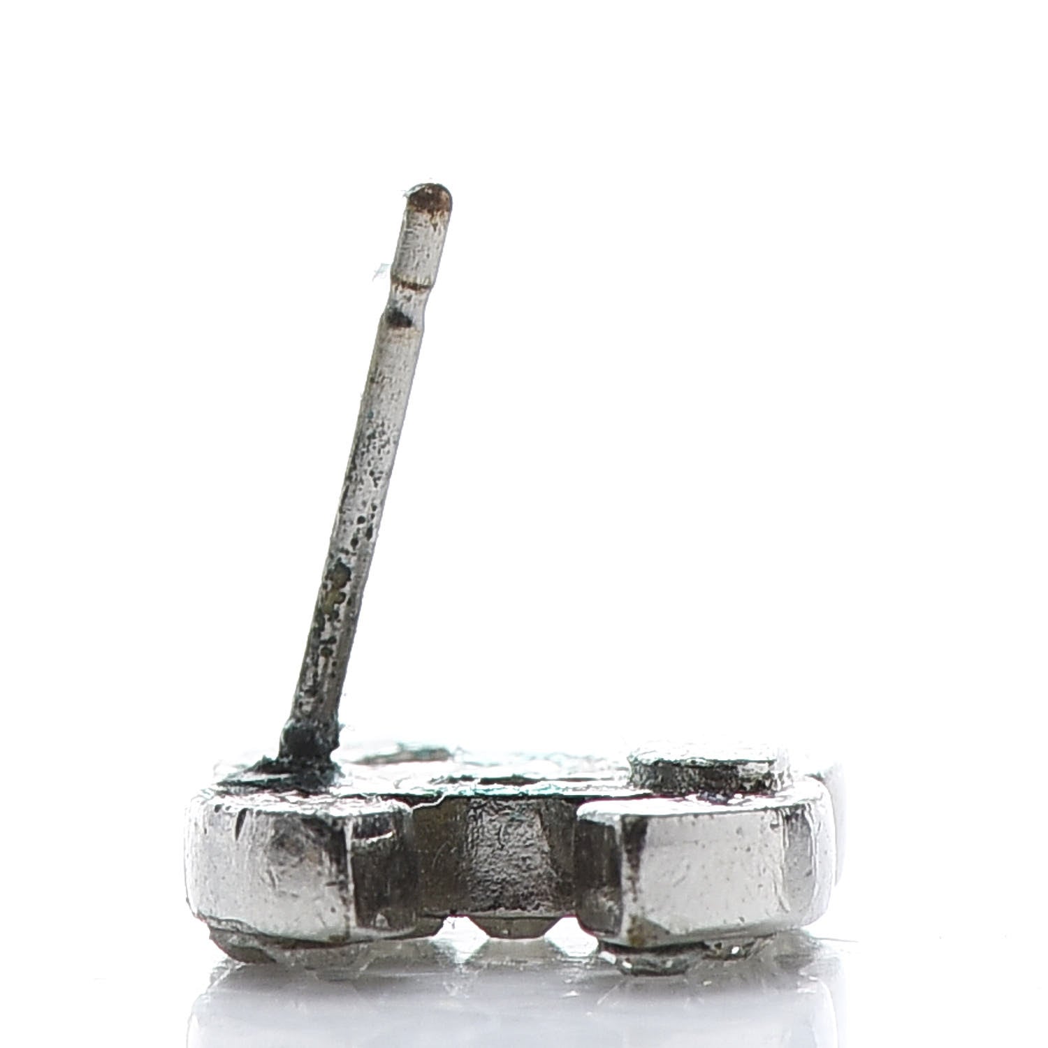 Chanel Crystal Mini Timeless CC Earrings Silver 6 of 7