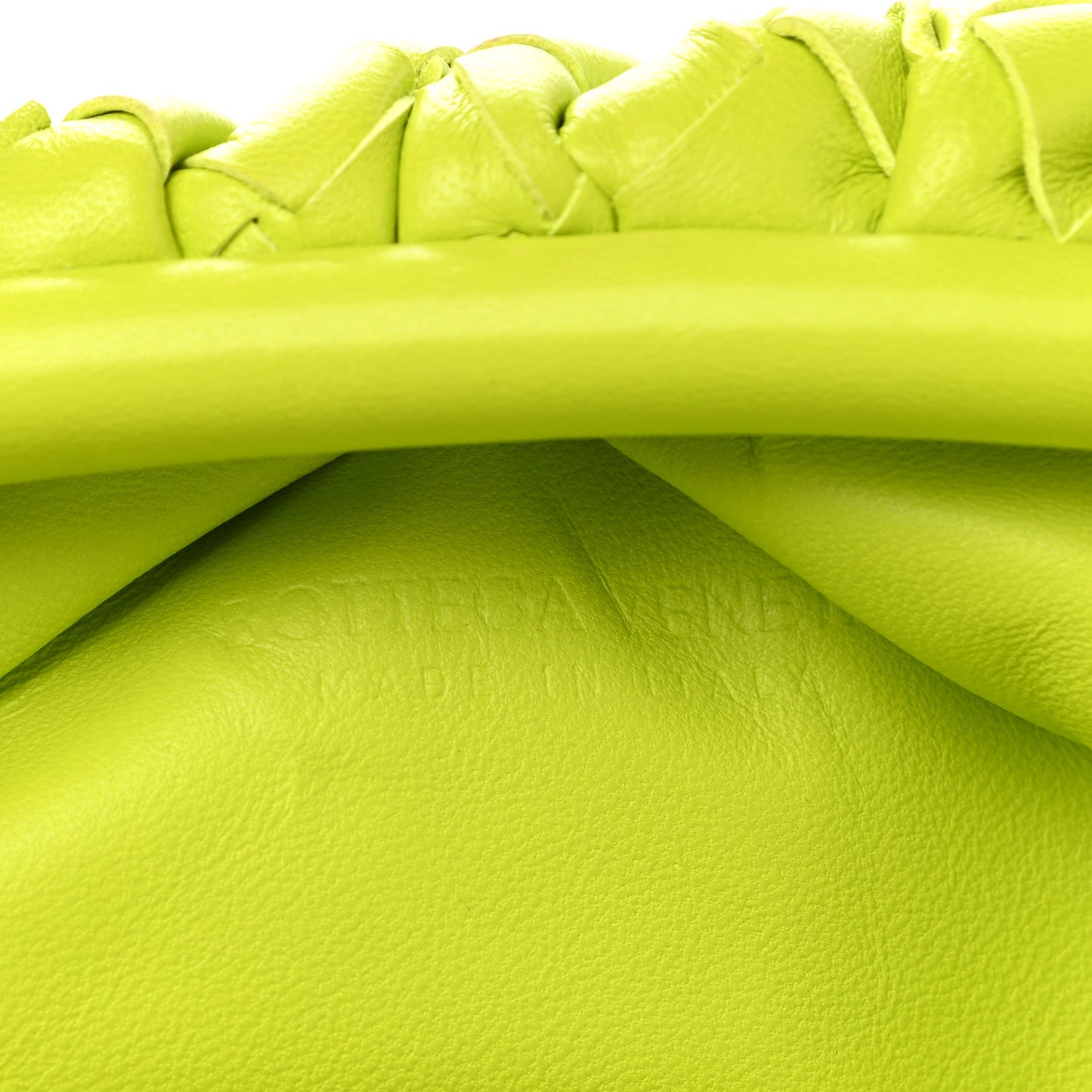 Nappa Intrecciato Teen Pouch Acid Kiwi
