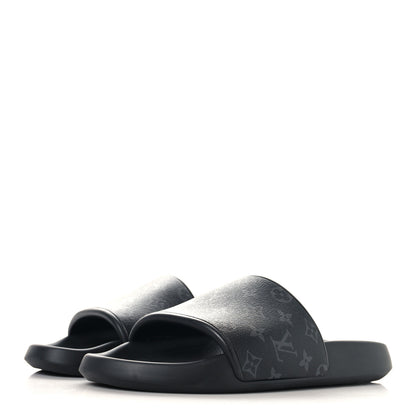 Louis Vuitton Rubber Monogram Eclipse Mens Waterfront Mules 12 Black 4 of 8