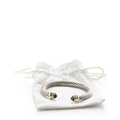 David Yurman Sterling Silver 14K Yellow Gold Lemon Citrine 7mm Cable Classics Bracelet 5 of 5