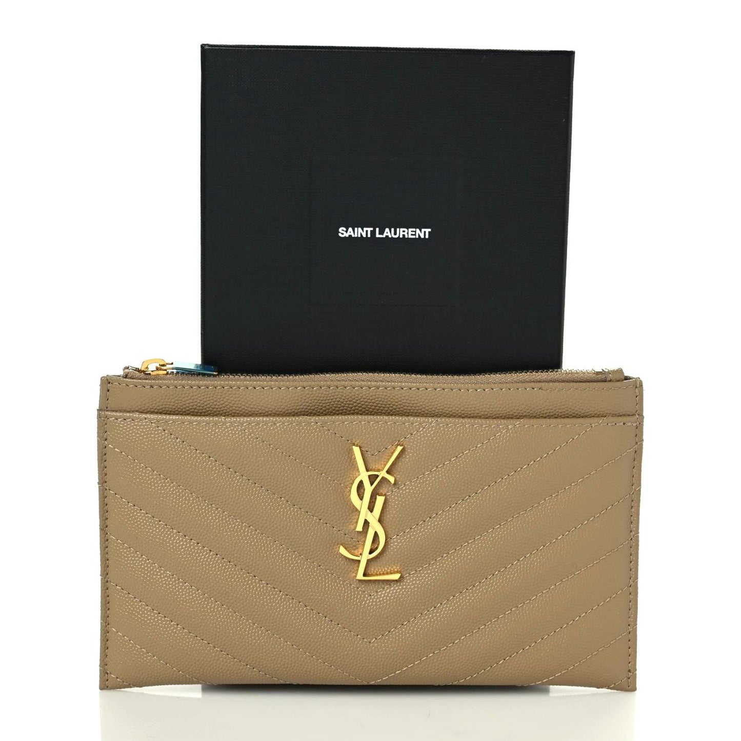 Grain De Poudre Chevron Monogram Bill Pouch Dune