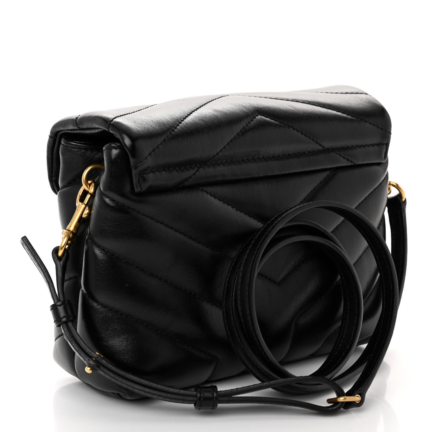 Saint Laurent Calfskin Y Quilted Monogram Toy Loulou Crossbody Bag Black 3 of 10