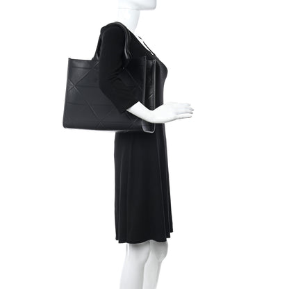 Prada Soft Calfskin Triangolo Symbole Embossed Medium Tote Black 2 of 10