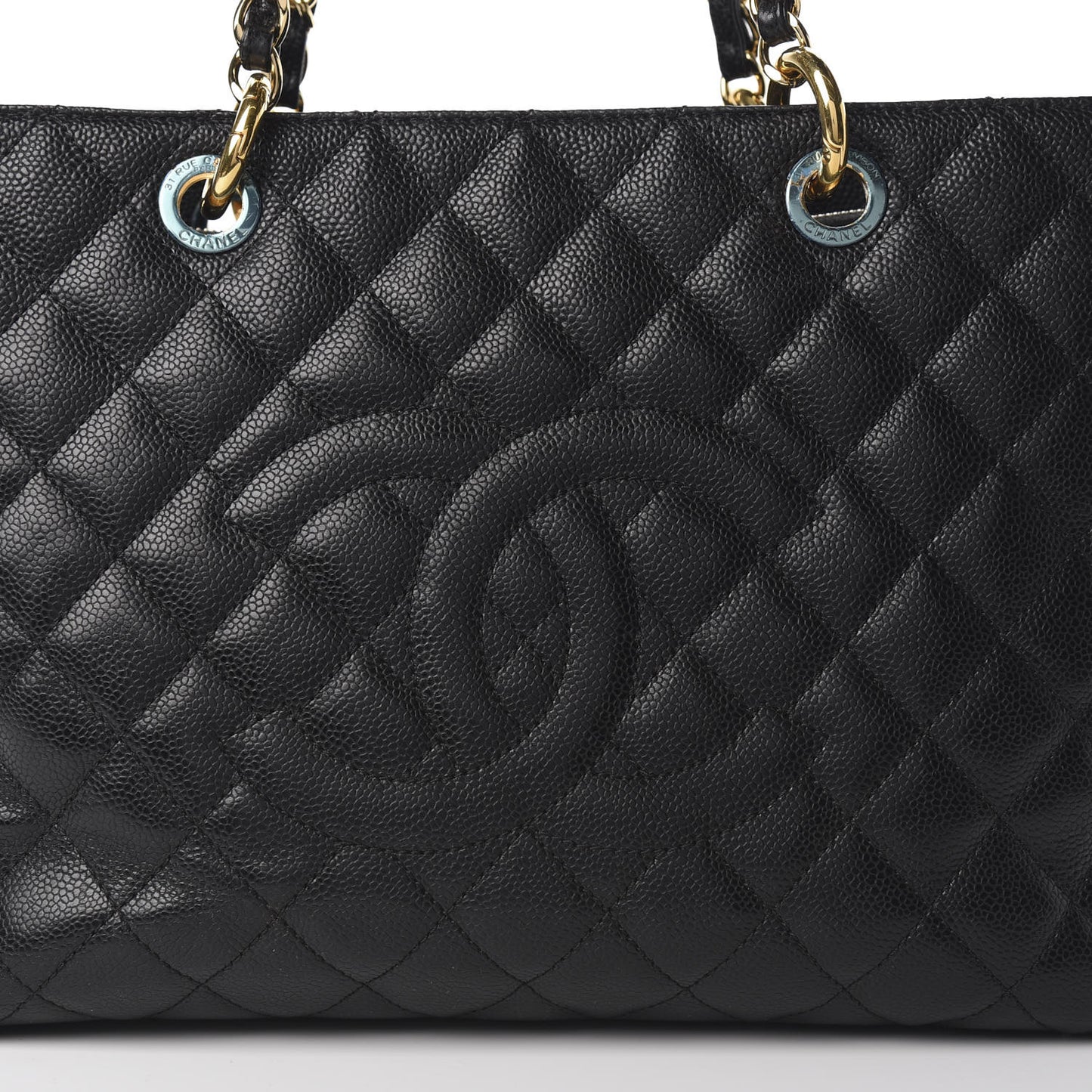 Caviar Quilted Grand Shopping Tote GST Black