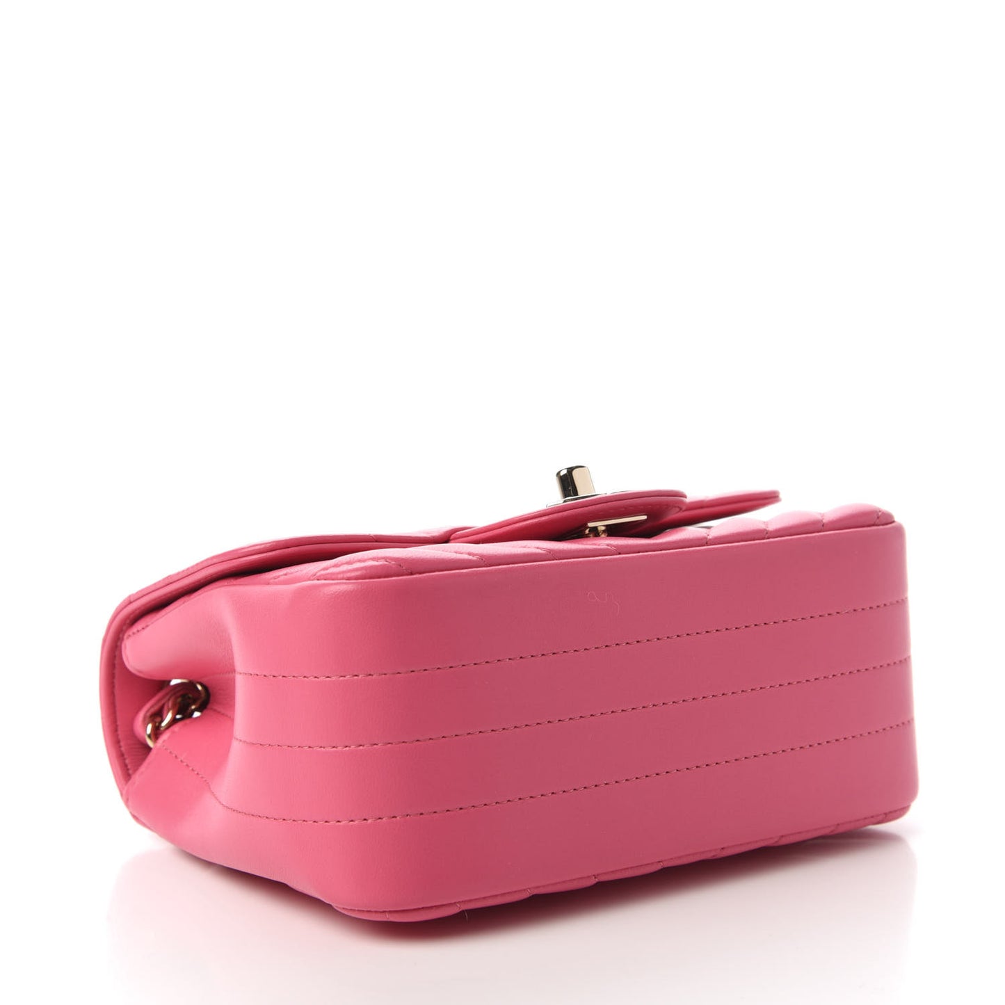 Lambskin Chevron Quilted Mini Square Flap Pink