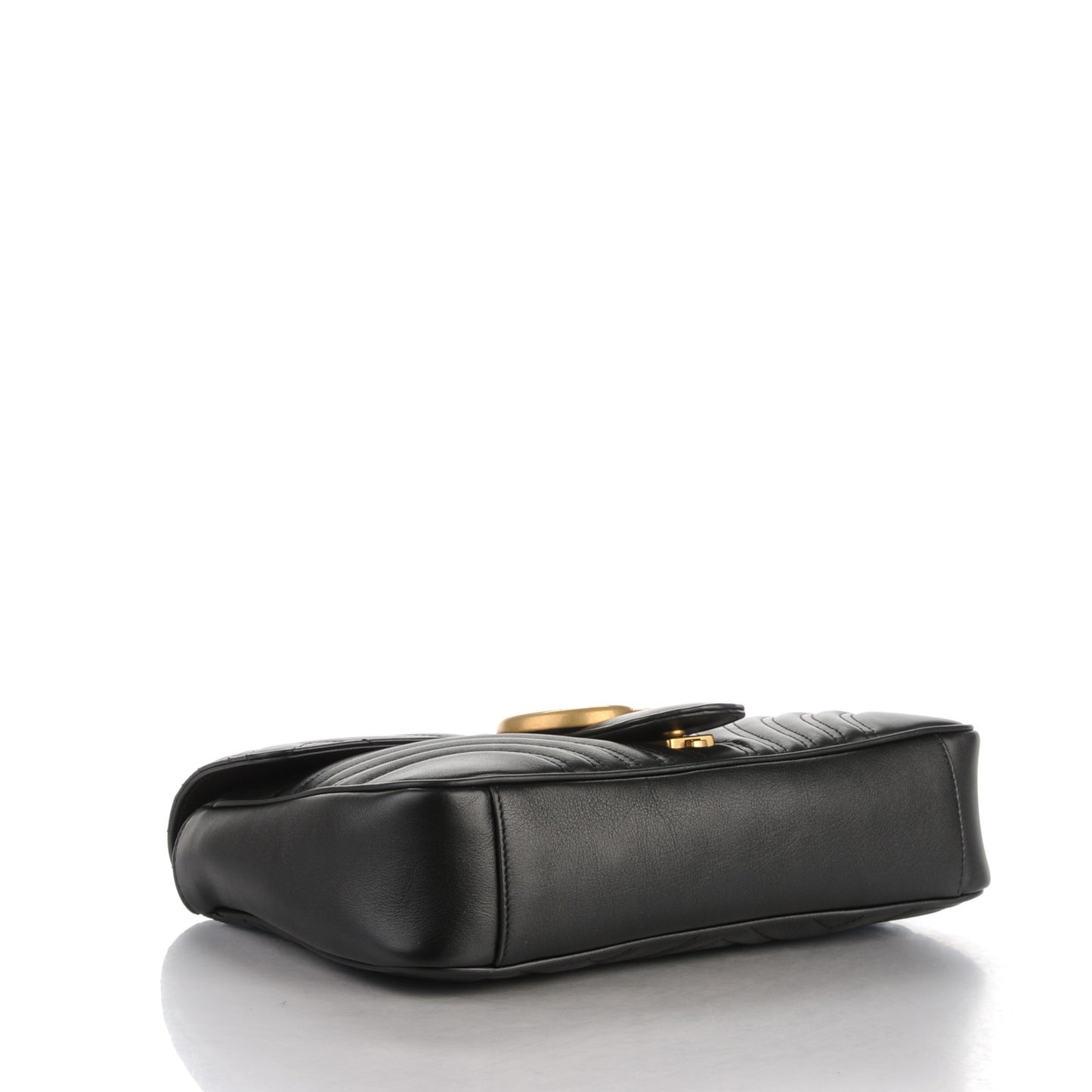 Calfskin Matelasse Medium GG Marmont Shoulder Bag Black