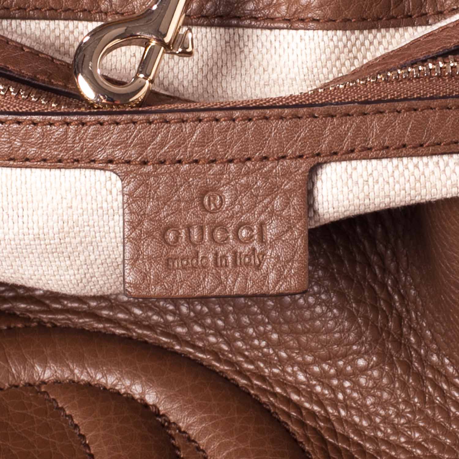Gucci Pebbled Calfskin Medium Soho Chain Shoulder Bag Dusty Blush 6 of 8