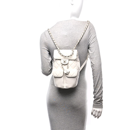 Chanel Caviar Quilted Pockets Backpack White 2 of 13