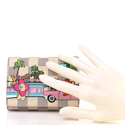 Louis Vuitton Damier Azur 2021 Christmas Animation Hollywood Victorine Wallet Fuchsia 2 of 7