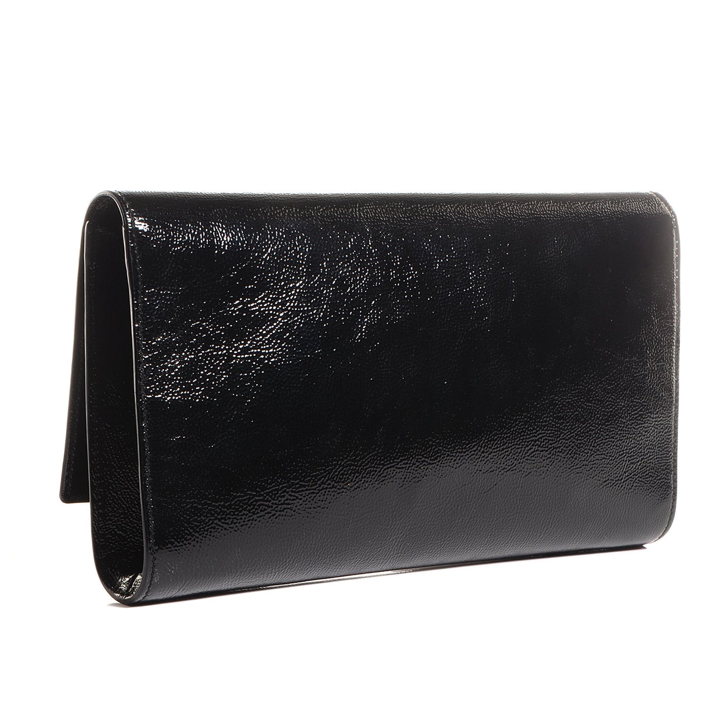 Textured Patent Monogram Large Belle De Jour Clutch Black