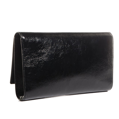 Saint Laurent Textured Patent Monogram Large Belle De Jour Clutch Black 3 of 7