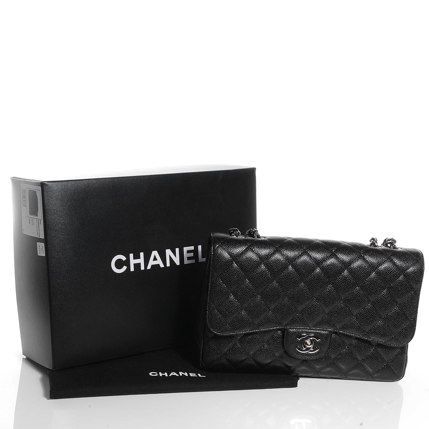 Caviar Jumbo Single Flap Black