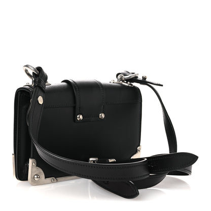 Prada Crystal City Calf Saffiano Cahier Shoulder Bag Black 3 of 11