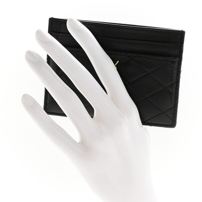 Saint Laurent Lambskin Quilted Gaby Credit Card Case Black 2 of 12