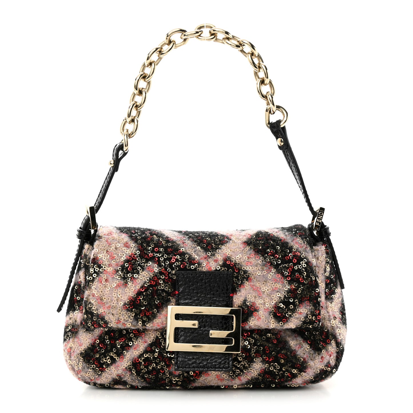 Wool Sequin Macro FF Diagonal Mini Mama Baguette