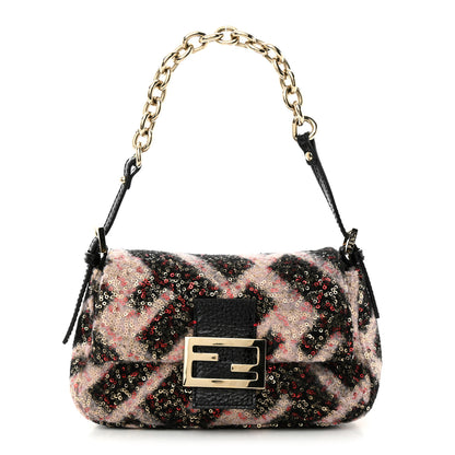 Fendi Wool Sequin Macro FF Diagonal Mini Mama Baguette 1 of 10