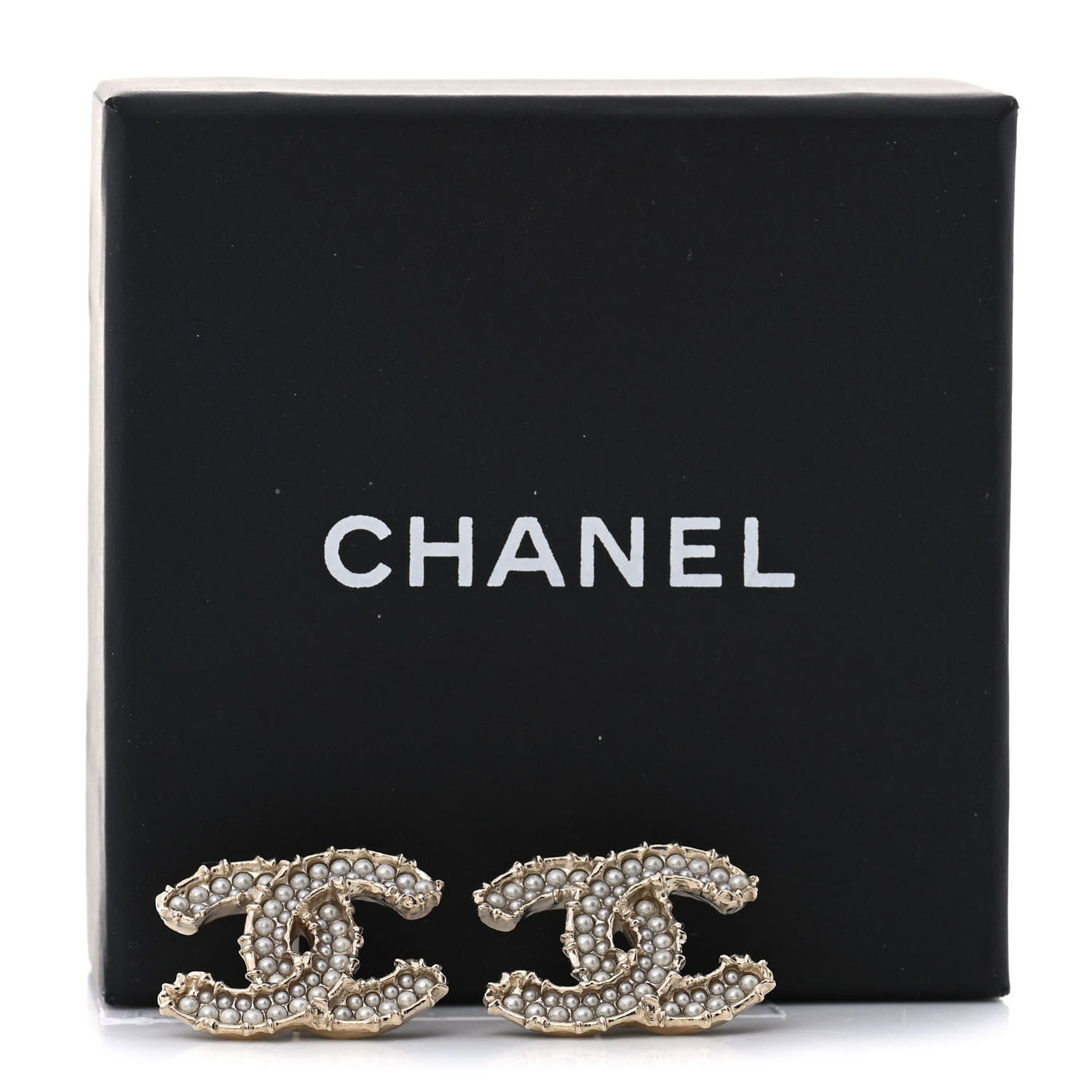 Chanel Pearl CC Camellia Express Stud Earrings Gold 5 of 5