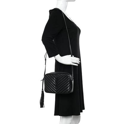 Saint Laurent Calfskin Matelasse Monogram Lou Camera Bag Black 2 of 10